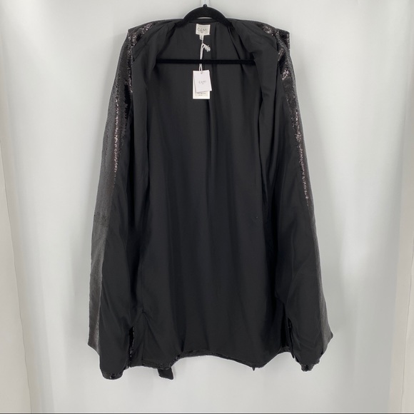 🔥Cami NYC The Kyra Black Sequin Belted Long Coat🔥 - Picture 12 of 12